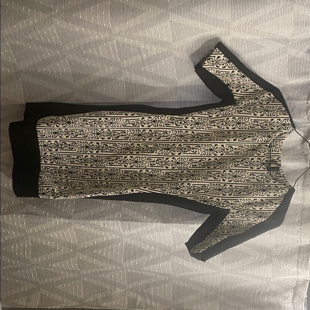 Walter Baker Black and Cream Floral Dress